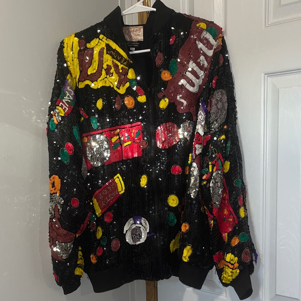 Vintage sequin candy jacket, Could be unisex, size large, preloved
